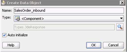 Create Data Object dialog