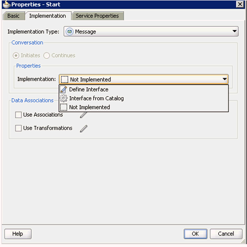 Properties - Start dialog