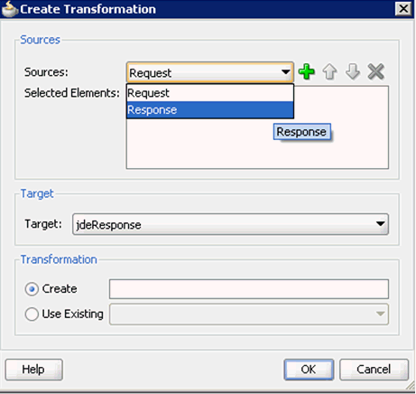 Create Transformation dialog