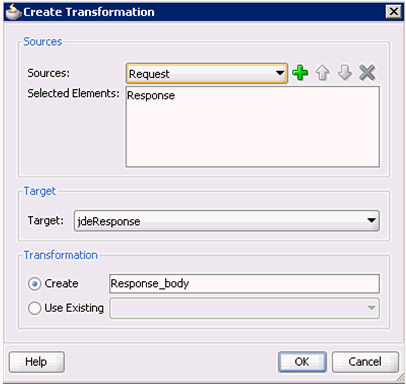 Transformation dialog