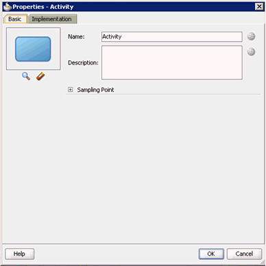 Properties - Activity dialog
