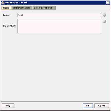 Properties - Start dialog