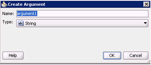 Create Argument dialog