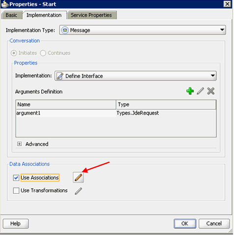 Properties - Start dialog