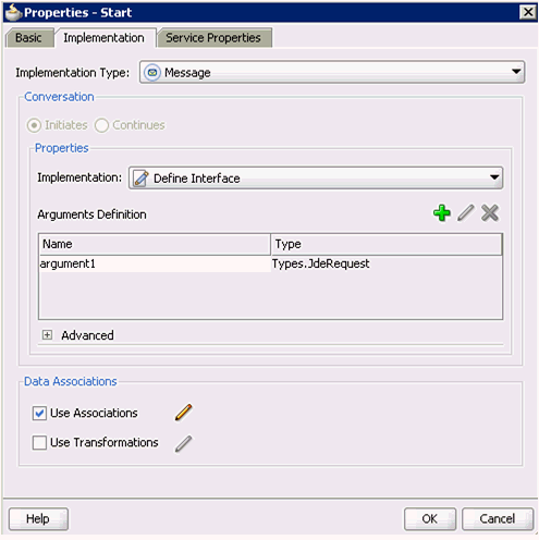 Properties - Activity dialog