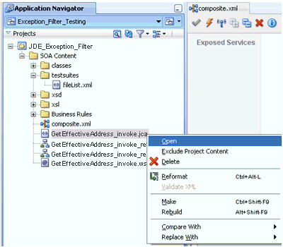 Application Navigator tab