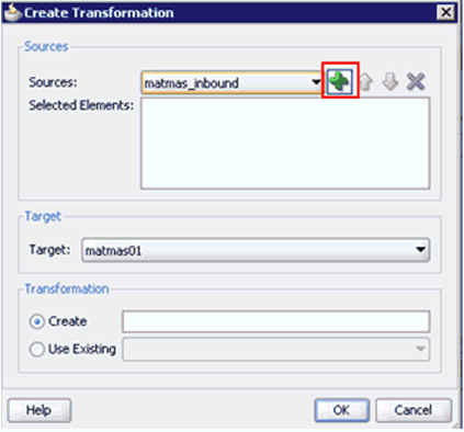 Create Transformation dialog