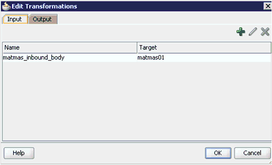 Edit Transformations dialog