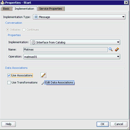 Properties - Start dialog