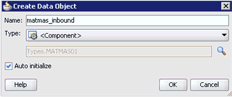 Create Data Object dialog