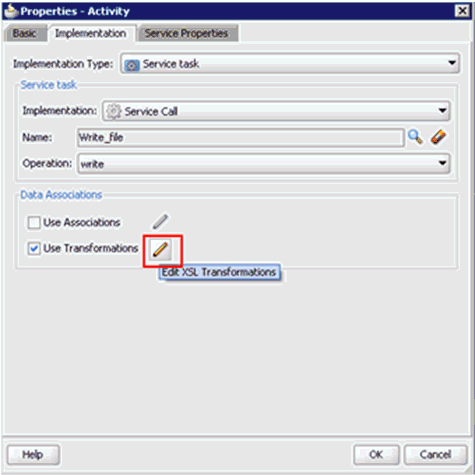 Properties - Activity dialog