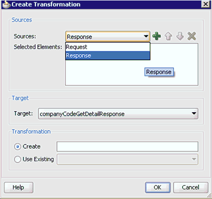 Create Transformation dialog