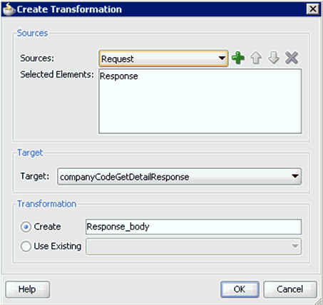 Create Transformation dialog