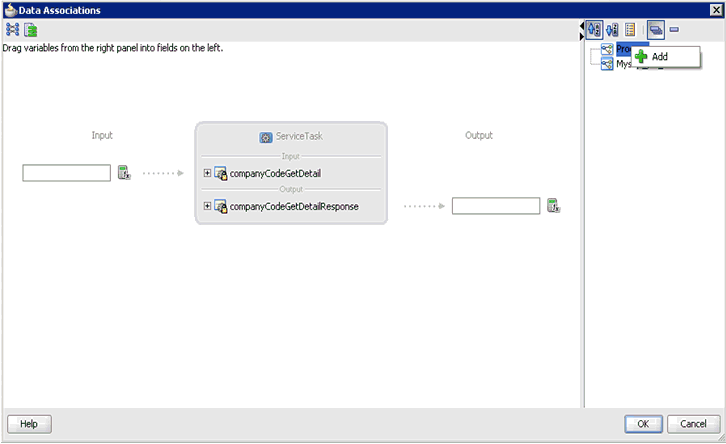Data Associations dialog