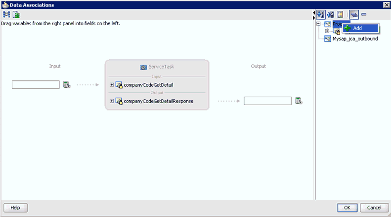 Data Associations dialog