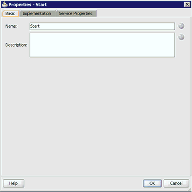 Properties - Start dialog