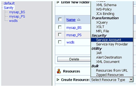 Service Account option