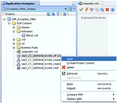 Application Navigator tab