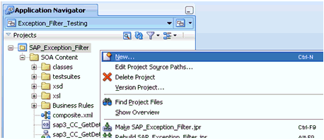 Application Navigator tab