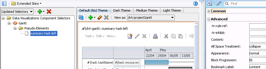 Gantt Component&rsquo;s Skinning Key Properties