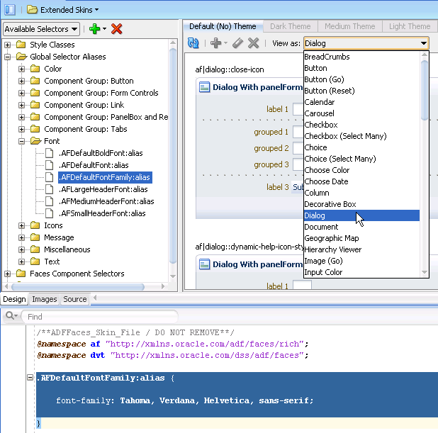 The .AFDefaultFontFamily:alias Global Selector Alias