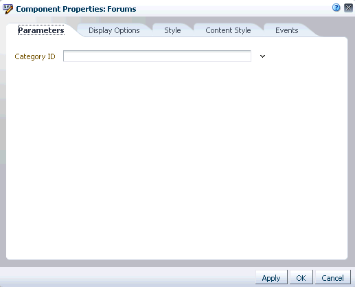 Discussion Forum Manager component properties