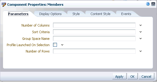 Member Task Flow Component Properties properties