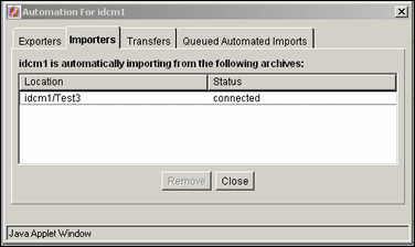 Automation screen Importers tab.