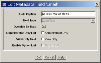 Surrounding text describes Edit Metadata Field screen.
