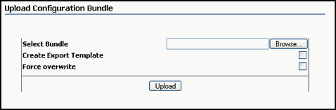 Upload Configuration Bundle screen.