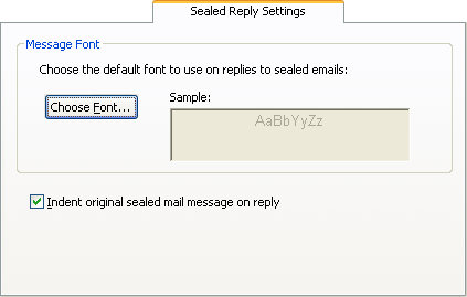 Sealed Reply Settings tab