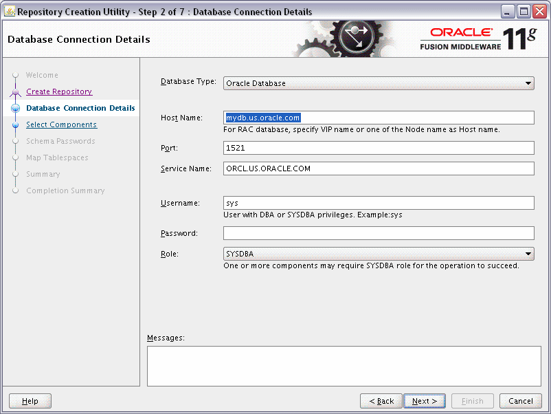 oracle repository creation utility 11.1.1.4