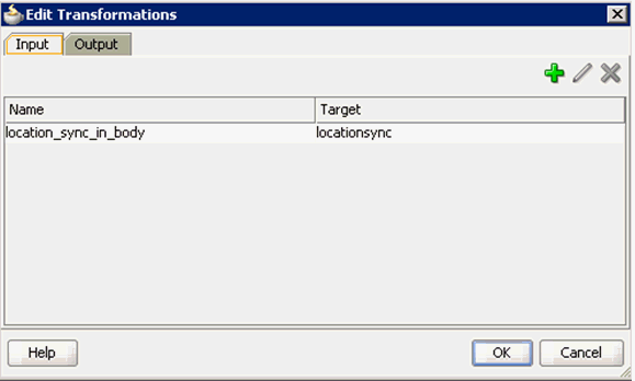 Edit Transformations dialog