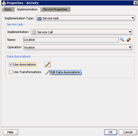 Properties - Activity dialog