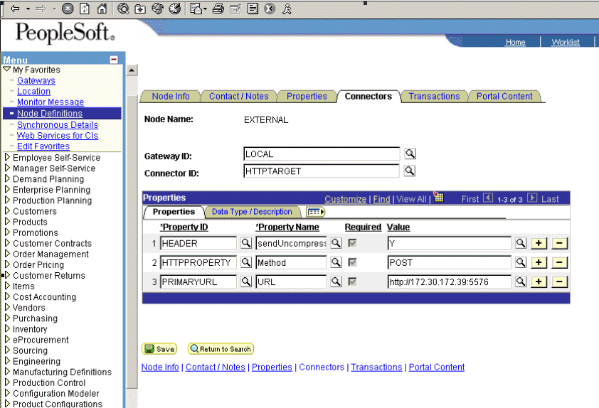 connectors tab