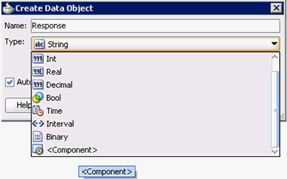Create Data Object dialog