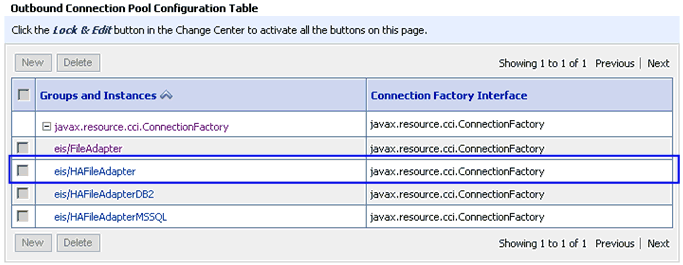 Outbound Connection Pool page