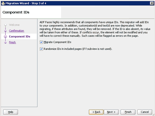 Component IDs page