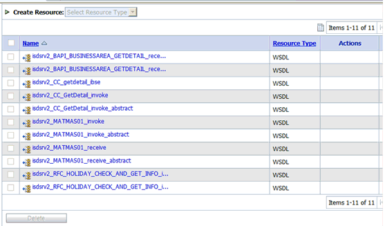 imported WSDL files