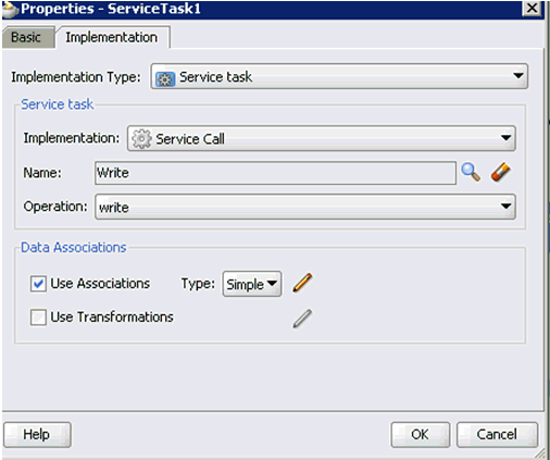 ServiceTask1 dialog