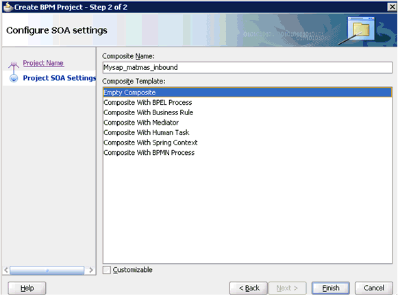 Configure SOA settings page