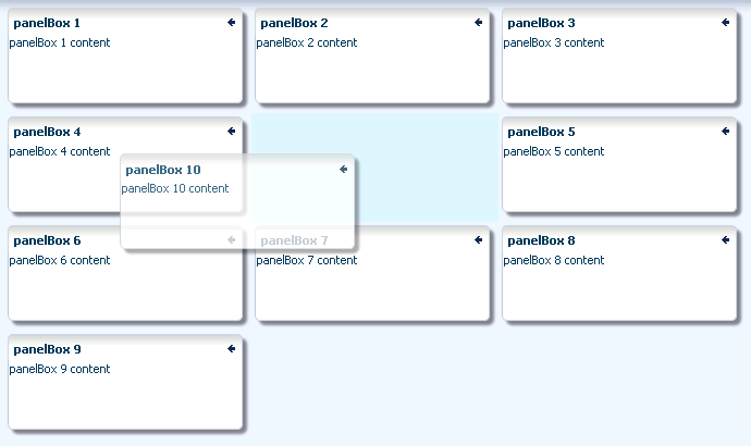 Drag and drop panelboxes in panelDashboard