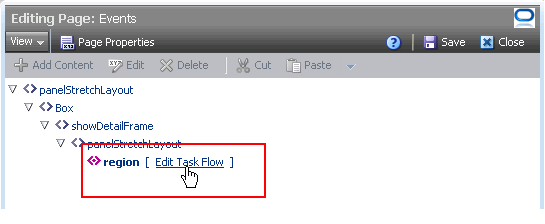 Edit Task Flow link in Source view
