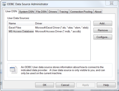 odbc manager cannot add new system dsn