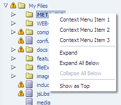 context menu