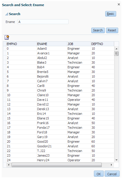 search and select in inputListOfValues component