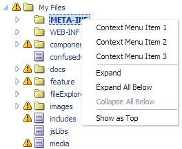 context menu