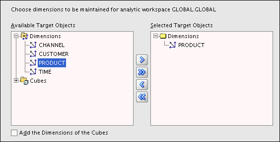 Maintenance Wizard: Select Objects page Maintenance Wizard: Select Objects page