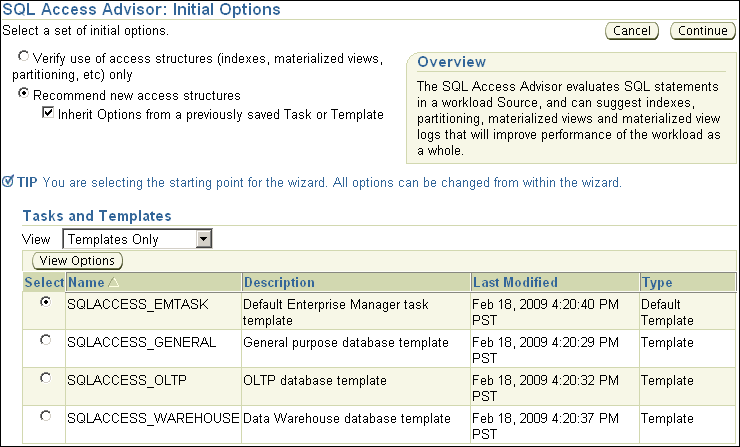 Description of sql_access_initial_options.gif follows Description of sql_access_initial_options.gif follows
