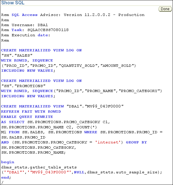 Description of sql_access_show_sql.gif follows Description of sql_access_show_sql.gif follows